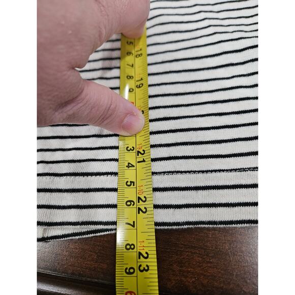 A.P.C White And Black Striped Short Sleeve Knit Top Shirt Linen Size L - Picture 6 of 6